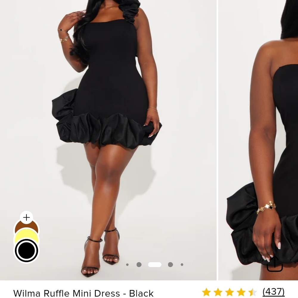 Fashion Nova Black Ruffle Mini Dress